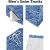image:imageCOOFANDY Mens Swim Trunks Quick Dry Board Shorts Swimwear Bathing Suit  Quickdry FourWay Stretch FabricTriangular Mesh Lining3 inch InseamTwo Side Pockets Lightweight Beach Stuff for MenP Blue Leaf