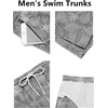 image:imageCOOFANDY Mens Swim Trunks Quick Dry Board Shorts Swimwear Bathing Suit  Quickdry FourWay Stretch FabricTriangular Mesh Lining3 inch InseamTwo Side Pockets Lightweight Beach Stuff for MenP Grey Leaf
