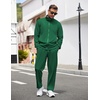 image:imageCOOFANDY Mens Tracksuit Casual Sweatsuit 2 Piece Full Zip Jogging Suit Set  Full Zip TrackSuit Stand Collar Elastic Waist Drawstring 5 Pockets Casual Athletic Jogging Outfits Fall Sport Sweat SuitGreen