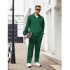 image:imageCOOFANDY Mens Tracksuit Casual Sweatsuit 2 Piece Full Zip Jogging Suit Set  Full Zip TrackSuit Stand Collar Elastic Waist Drawstring 5 Pockets Casual Athletic Jogging Outfits Fall Sport Sweat SuitGreen