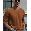 image:imageCOOFANDY Mens Waffle Long Sleeve Shirt Crew Neck TShirts Cotton Tee Shirts  Knit ShirtsLightweightRaglan sleeveX Chest StitchRibbed CollarFashion PulloverCasual WearGym ShirtFall Winter WearBrown