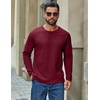 image:imageCOOFANDY Mens Waffle Long Sleeve Shirt Crew Neck TShirts Cotton Tee Shirts  Knit ShirtsLightweightRaglan sleeveX Chest StitchRibbed CollarFashion PulloverCasual WearGym ShirtFall Winter WearWine Red