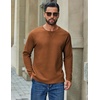 image:imageCOOFANDY Mens Waffle Long Sleeve Shirt Crew Neck TShirts Cotton Tee Shirts  Knit ShirtsLightweightRaglan sleeveX Chest StitchRibbed CollarFashion PulloverCasual WearGym ShirtFall Winter WearBrown