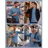 image:imageCOOFANDY Mens Waffle Long Sleeve Shirt Crew Neck TShirts Cotton Tee Shirts  Knit ShirtsLightweightRaglan sleeveX Chest StitchRibbed CollarFashion PulloverCasual WearGym ShirtFall Winter WearBluegray