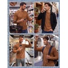 image:imageCOOFANDY Mens Waffle Long Sleeve Shirt Crew Neck TShirts Cotton Tee Shirts  Knit ShirtsLightweightRaglan sleeveX Chest StitchRibbed CollarFashion PulloverCasual WearGym ShirtFall Winter WearBrown