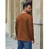 image:imageCOOFANDY Mens Waffle Long Sleeve Shirt Crew Neck TShirts Cotton Tee Shirts  Knit ShirtsLightweightRaglan sleeveX Chest StitchRibbed CollarFashion PulloverCasual WearGym ShirtFall Winter WearBrown