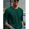 image:imageCOOFANDY Mens Waffle Long Sleeve Shirt Crew Neck TShirts Cotton Tee Shirts  Knit ShirtsLightweightRaglan sleeveX Chest StitchRibbed CollarFashion PulloverCasual WearGym ShirtFall Winter WearGreen
