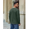 image:imageCOOFANDY Mens Waffle Long Sleeve Shirt Crew Neck TShirts Cotton Tee Shirts  Knit ShirtsLightweightRaglan sleeveX Chest StitchRibbed CollarFashion PulloverCasual WearGym ShirtFall Winter WearArmy Green