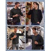 image:imageCOOFANDY Mens Waffle Long Sleeve Shirt Crew Neck TShirts Cotton Tee Shirts  Knit ShirtsLightweightRaglan sleeveX Chest StitchRibbed CollarFashion PulloverCasual WearGym ShirtFall Winter WearBlack