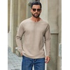 image:imageCOOFANDY Mens Waffle Long Sleeve Shirt Crew Neck TShirts Cotton Tee Shirts  Knit ShirtsLightweightRaglan sleeveX Chest StitchRibbed CollarFashion PulloverCasual WearGym ShirtFall Winter WearLight Khaki
