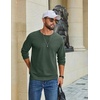 image:imageCOOFANDY Mens Waffle Long Sleeve Shirt Crew Neck TShirts Cotton Tee Shirts  Knit ShirtsLightweightRaglan sleeveX Chest StitchRibbed CollarFashion PulloverCasual WearGym ShirtFall Winter WearArmy Green