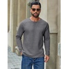 image:imageCOOFANDY Mens Waffle Long Sleeve Shirt Crew Neck TShirts Cotton Tee Shirts  Knit ShirtsLightweightRaglan sleeveX Chest StitchRibbed CollarFashion PulloverCasual WearGym ShirtFall Winter WearGrey