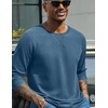image:imageCOOFANDY Mens Waffle Long Sleeve Shirt Crew Neck TShirts Cotton Tee Shirts  Knit ShirtsLightweightRaglan sleeveX Chest StitchRibbed CollarFashion PulloverCasual WearGym ShirtFall Winter WearBluegray