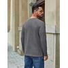 image:imageCOOFANDY Mens Waffle Long Sleeve Shirt Crew Neck TShirts Cotton Tee Shirts  Knit ShirtsLightweightRaglan sleeveX Chest StitchRibbed CollarFashion PulloverCasual WearGym ShirtFall Winter WearGrey