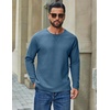 image:imageCOOFANDY Mens Waffle Long Sleeve Shirt Crew Neck TShirts Cotton Tee Shirts  Knit ShirtsLightweightRaglan sleeveX Chest StitchRibbed CollarFashion PulloverCasual WearGym ShirtFall Winter WearBluegray