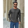 image:imageCOOFANDY Mens Waffle Long Sleeve Shirt Crew Neck TShirts Cotton Tee Shirts  Knit ShirtsLightweightRaglan sleeveX Chest StitchRibbed CollarFashion PulloverCasual WearGym ShirtFall Winter WearDark Grey