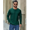 image:imageCOOFANDY Mens Waffle Long Sleeve Shirt Crew Neck TShirts Cotton Tee Shirts  Knit ShirtsLightweightRaglan sleeveX Chest StitchRibbed CollarFashion PulloverCasual WearGym ShirtFall Winter WearGreen