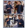 image:imageCOOFANDY Mens Waffle Long Sleeve Shirt Crew Neck TShirts Cotton Tee Shirts  Knit ShirtsLightweightRaglan sleeveX Chest StitchRibbed CollarFashion PulloverCasual WearGym ShirtFall Winter WearNavy Blue