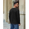 image:imageCOOFANDY Mens Waffle Long Sleeve Shirt Crew Neck TShirts Cotton Tee Shirts  Knit ShirtsLightweightRaglan sleeveX Chest StitchRibbed CollarFashion PulloverCasual WearGym ShirtFall Winter WearBlack