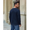 image:imageCOOFANDY Mens Waffle Long Sleeve Shirt Crew Neck TShirts Cotton Tee Shirts  Knit ShirtsLightweightRaglan sleeveX Chest StitchRibbed CollarFashion PulloverCasual WearGym ShirtFall Winter WearNavy Blue