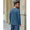 image:imageCOOFANDY Mens Waffle Long Sleeve Shirt Crew Neck TShirts Cotton Tee Shirts  Knit ShirtsLightweightRaglan sleeveX Chest StitchRibbed CollarFashion PulloverCasual WearGym ShirtFall Winter WearBluegray