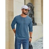 image:imageCOOFANDY Mens Waffle Long Sleeve Shirt Crew Neck TShirts Cotton Tee Shirts  Knit ShirtsLightweightRaglan sleeveX Chest StitchRibbed CollarFashion PulloverCasual WearGym ShirtFall Winter WearBluegray