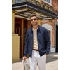 image:imageCOOFANDY Mens Zip Up Sweatshirt Casual Lightweight Jackets Full Zip Sweater  Soft Knit Textured Fabric Stand Collar 2 Side Pockets Long Sleeve Fashion Stylish Ribbed Cuffs And Hem For Fall WinterNavy Blue