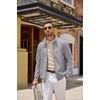 image:imageCOOFANDY Mens Zip Up Sweatshirt Casual Lightweight Jackets Full Zip Sweater  Soft Knit Textured Fabric Stand Collar 2 Side Pockets Long Sleeve Fashion Stylish Ribbed Cuffs And Hem For Fall WinterLight Grey