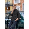 image:imageCOOFANDY Mens Zip Up Sweatshirt Casual Lightweight Jackets Full Zip Sweater  Soft Knit Textured Fabric Stand Collar 2 Side Pockets Long Sleeve Fashion Stylish Ribbed Cuffs And Hem For Fall WinterBlack