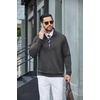 image:imageCOOFANDY Mens Zip Up Sweatshirt Casual Lightweight Jackets Full Zip Sweater  Soft Knit Textured Fabric Stand Collar 2 Side Pockets Long Sleeve Fashion Stylish Ribbed Cuffs And Hem For Fall WinterDark Grey