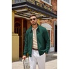 image:imageCOOFANDY Mens Zip Up Sweatshirt Casual Lightweight Jackets Full Zip Sweater  Soft Knit Textured Fabric Stand Collar 2 Side Pockets Long Sleeve Fashion Stylish Ribbed Cuffs And Hem For Fall WinterGreen
