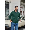 image:imageCOOFANDY Mens Zip Up Sweatshirt Casual Lightweight Jackets Full Zip Sweater  Soft Knit Textured Fabric Stand Collar 2 Side Pockets Long Sleeve Fashion Stylish Ribbed Cuffs And Hem For Fall WinterGreen