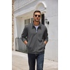 image:imageCOOFANDY Mens Zip Up Sweatshirt Casual Lightweight Jackets Full Zip Sweater  Soft Knit Textured Fabric Stand Collar 2 Side Pockets Long Sleeve Fashion Stylish Ribbed Cuffs And Hem For Fall WinterDark Grey