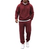 image:imageCOOFANDY Mens 2 Piece Tracksuit Casual Sweatsuit Hoodie Sweatpant Outfit  2 Piece Sweatsuit Fleece Hooded Tracksuit Hoodie amp Joggers Suit Casual Sweatshirt amp Sweatpant Set Outfit Fall WinterWine Red