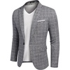 image:imageCOOFANDY Mens Blazer Casual Sport Coats Slim Fit Lightweight Sports Jacket  One Button Suit JacketLinen BlazerPlaid Blazer Shoulder PadsPlaid Blazer  Dark Gray