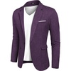 image:imageCOOFANDY Mens Blazer Casual Sport Coats Slim Fit Lightweight Sports Jacket  One Button Suit JacketLinen BlazerPlaid Blazer Shoulder PadsPurple