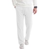 image:imageCOOFANDY Mens Casual Cotton Pant Knit Elastic Waist Yoga Pant with Pocket  Drawstring Waist Stretch Soft Fabric Jogger Sweatpants for Gym Running Relaxed Fit Straight Leg lightweight BreathableWhite