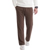 image:imageCOOFANDY Mens Casual Cotton Pant Knit Elastic Waist Yoga Pant with Pocket  Drawstring Waist Stretch Soft Fabric Jogger Sweatpants for Gym Running Relaxed Fit Straight Leg lightweight BreathableBrown