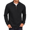 image:imageCOOFANDY Mens Fleece Quarter Zip Pullover Long Sleeve Mock Neck SweatshirtBlack