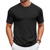 image:imageCOOFANDY Mens Knit TShirts Casual Crewneck Short Sleeve Shirts Summer Tops Basic Pullover TeesAll Black