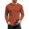 image:imageCOOFANDY Mens Long Sleeve Shirts Thermal TShirt Slim Fit Crewneck Sweater Knitted Pullover ShirtCaramel