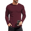 image:imageCOOFANDY Mens Long Sleeve Shirts Thermal TShirt Slim Fit Crewneck Sweater Knitted Pullover ShirtDeep Red