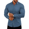 image:imageCOOFANDY Mens Muscle Fit Dress Shirts Casual Button Down Long Sleeve  4Way Stretch Wrinkle Free Slim Fit Lightweight Breathable Move Freely Bussiness Casual Soft and SkinFriendlyDark Blue