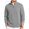 image:imageCOOFANDY Mens Quarter Zip Pullover Fleece Lightweight Mock Neck Sweatshirt  Basic 14 Zip Half Zipper Sweater High Neck 34 Zip Up Thermal Turtleneck Classic Long Sleeve Casual Golf Dress WinterLight Gray