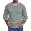 image:imageCOOFANDY Mens Sweater Crewneck Pullover Waffle Knit Long Sleeve Sweaters  Crewneck Classic Design Waffle Knit Textured Raglan Long Sleeve Soft Warm Comfort Durable Thick Stretch Regular FitLight Grey