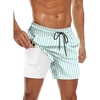 image:imageCOOFANDY Mens Swim Trunks Quick Dry Bathing Suit with Pockets Swimwear Beach Board Short Swimsuit SXXLGreen White Stripe