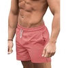 image:imageCOOFANDY Mens Swim Trunks Quick Dry Board Shorts Swimwear Bathing Suit  Quickdry FourWay Stretch FabricTriangular Mesh Lining3 inch InseamTwo Side Pockets Lightweight Beach Stuff for MenPink Red