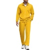 image:imageCOOFANDY Mens Tracksuit Casual Sweatsuit 2 Piece Full Zip Jogging Suit Set  Full Zip TrackSuit Stand Collar Elastic Waist Drawstring 5 Pockets Casual Athletic Jogging Outfits Fall Sport Sweat SuitYellow