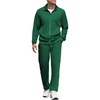 image:imageCOOFANDY Mens Tracksuit Casual Sweatsuit 2 Piece Full Zip Jogging Suit Set  Full Zip TrackSuit Stand Collar Elastic Waist Drawstring 5 Pockets Casual Athletic Jogging Outfits Fall Sport Sweat SuitGreen