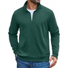 image:imageCOOFANDY Mens Zip Up Sweatshirt Casual Lightweight Jackets Full Zip Sweater  Soft Knit Textured Fabric Stand Collar 2 Side Pockets Long Sleeve Fashion Stylish Ribbed Cuffs And Hem For Fall WinterGreen